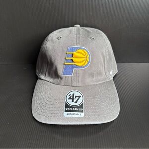 NWT ‘47 Brand Indiana Pacers Gray Clean Up Strapback Adjustable Hat Cap OSFM